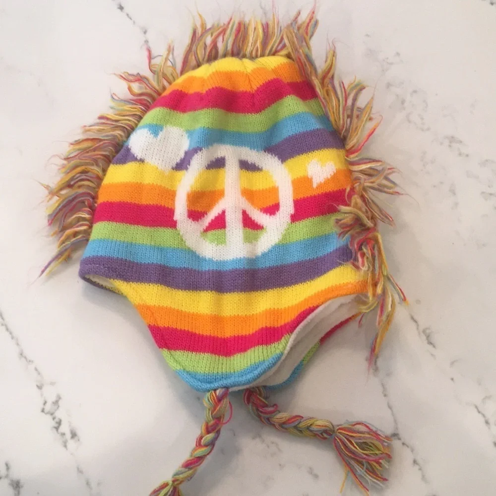 Faux Hawk Peace Sign Hat
